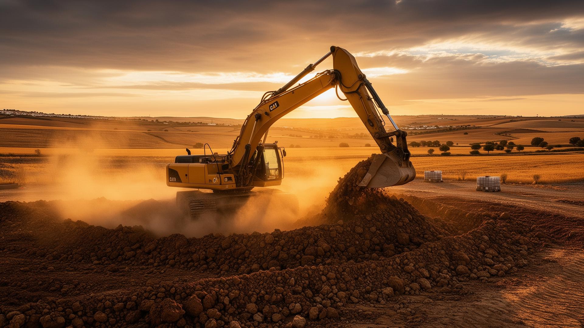 Excavadora trabajando en obra